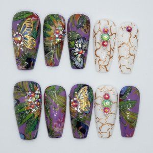 Reflective Press On Nails